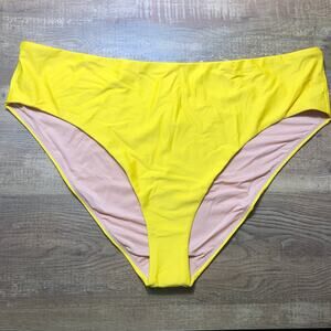 J. Crew High-Rise Bikini Bottom Swim Size 3X Yellow BF178 NWT